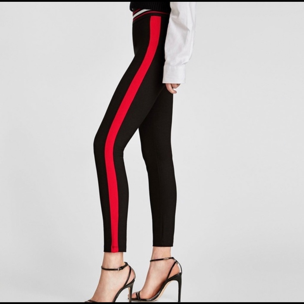 Zara Pant Leggings, black with side stripe